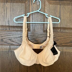 NWT Wacoal Beige Lace-Trim Full Coverage Underwire Bra 36V